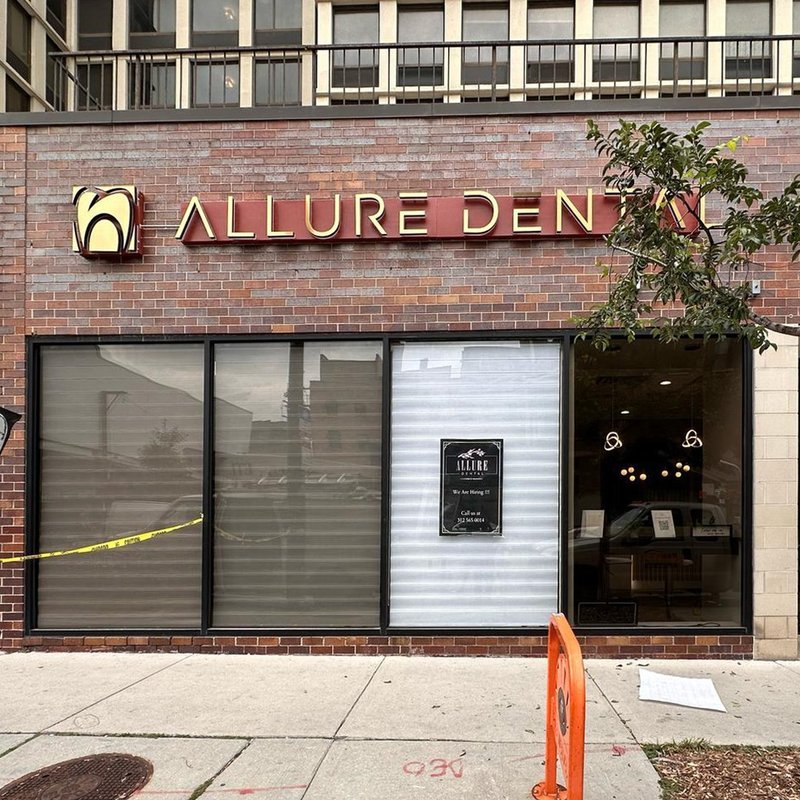 Allure Dental — Gold Channel Letters — Magic Sign Design Chicago