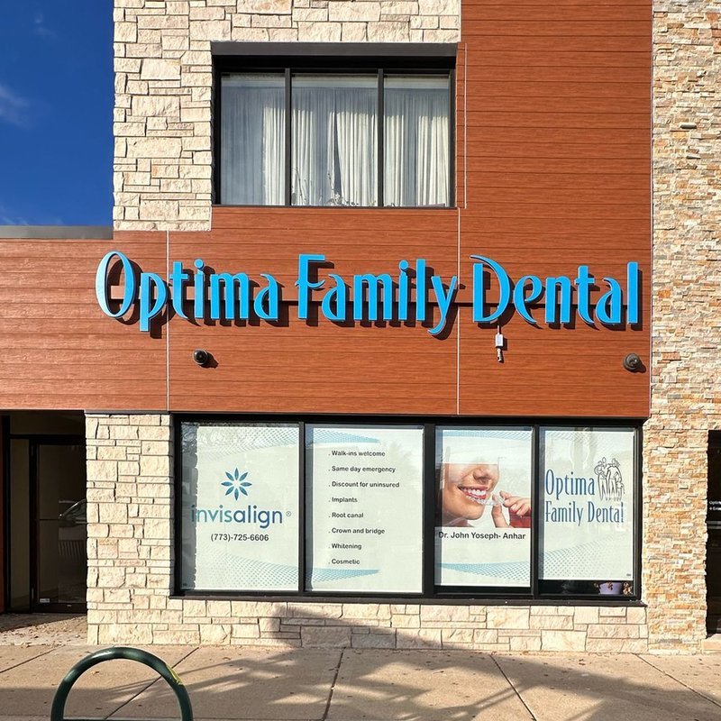 Optima Family Dental — Channel Letters — Magic Sign Design Chicago