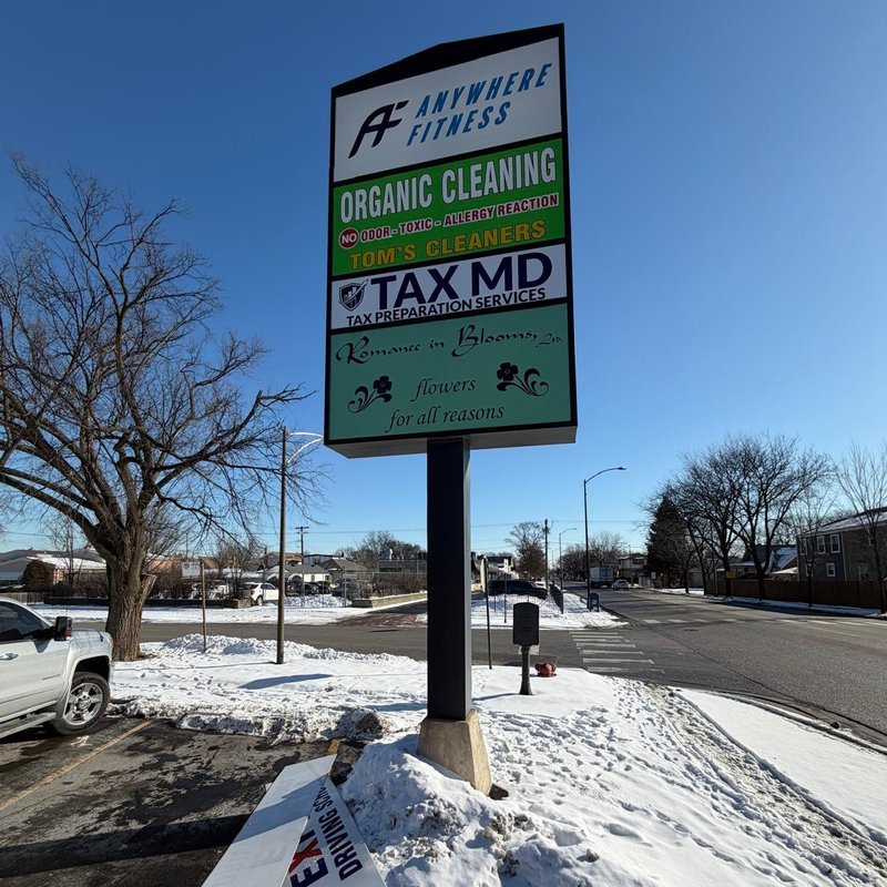 Multi-Tenant Pylon Directory Sign — Magic Sign Design Chicago